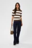 Bluse - Strik - KAlizza - Brun/Hvid Stribet - KAFFE