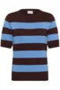 Bluse - Strik - KAlizza - Brun/Lyseblå Stribet - KAFFE
