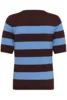 Bluse - Strik - KAlizza - Brun/Lyseblå Stribet - KAFFE