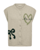 Vest - FQnomas - Beige/Grøn - FREEQUENT