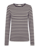 Langærmet T-shirt - FQliana - Beige/Lilla - FREEQUENT
