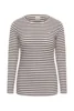 Bluse - KClia - Brun/hvid stribet - KAFFE curve