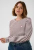 Bluse - KClia - Brun/hvid stribet - KAFFE curve