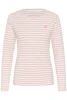 Langærmet T-Shirt - Liddy - Stribet Rosa/Hvid - KAFFE