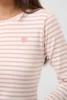 Langærmet T-Shirt - Liddy - Stribet Rosa/Hvid - KAFFE