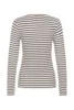 Langærmet T-Shirt - Liddy - Stribet Bordeaux/Hvid - KAFFE