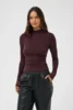 Langærmet T-shirt - KAomi - Bordeaux - KAFFE