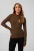 Langærmet T-shirt - KAomi - Brun - KAFFE
