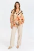 Bluse - 9909 - Beige/Rød - Vanting
