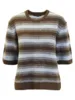 Bluse - 360-40056 - Stribet Brun/Lyseblå - SIGNATURE