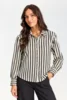 Skjorte  - FQNoto - Off White/Brun - FREEQUENT