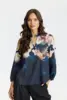 Bluse - Scarlett - Blomsteret Sort/Sand/Blå - IN FRONT
