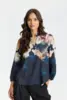 Bluse - Scarlett - Blomsteret Sort/Sand/Blå - IN FRONT
