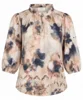 Bluse - Cordelia- Blomsteret Creme/Brun/Blå - IN FRONT