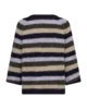 Pullover - Strik - FQgrslulu - Stribet Lilla/Sand - FREEQUENT