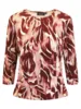 3/4 Bluse - 360-40037 - Rød/Beige - Signature