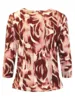 3/4 Bluse - 360-40037 - Rød/Beige - Signature