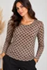 Bluse - Aura - Lysebrun/Sort - Wilto