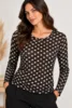 Bluse - Aura - Sort/Beige - Wilto