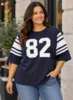 Bluse - Elina - Navy/Hvid - Cassiopeia