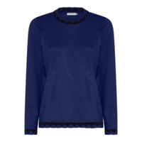 Jumper m kant - Basic Viskose Strik - Blue Print - Micha