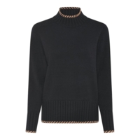 Jumper - Strik - Black/Cognac - Micha