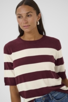 Bluse - Strik - KAlizza - Windsor/Turtledove Wide Stripe - Kaffe