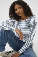 Langærmet T-shirt - KAliddy - Chalk/Berring Sea - Kaffe