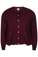 Cardigan - Strik - Kogle 996 - Bordeaux - Zhenzi