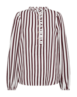 Bluse - FQNoto - Off White/Port Royale - FREEQUENT
