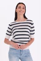 Pullover - Strik - FGdodo - Star Off-white w. Navy - FREEQUENT