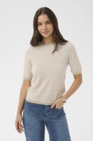 Pullover - Strik - KAlizza - Melange/Chalk Fine Stripe - KAFFE