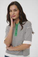 Strik - Kortærmet Polo - KAlizza - Hvid/sort/grøn - KAFFE