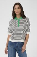 Polo - Strik - KAlizza - Chalk/Black Fine Stripe - KAFFE