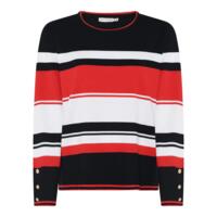 Bluse - Strik - Navy/Rød - Micha