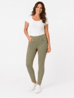 Jeans - Angelika Jump In Rom - Lys oliven - Anna Montana