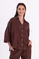 Skjorte - FQLaluna  - Coffee Bean - FREEQUENT