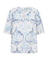 Skjortebluse - FQEsvespa - Blå/Hvid - Freequent