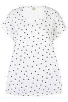 T-shirt - Ze-Disha - Hvid M. Sorte prikker - ZE-ZE