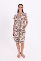 Kjole - FQfloi - White W. Coffee Bean - FREEQUENT