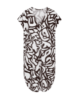 Kjole - FQFLOI-DRESS - Brun og hvid - Freequent