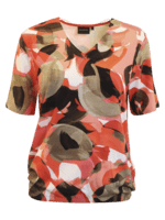 T-shirt - 220542 - Rød/mønster - Brandtex