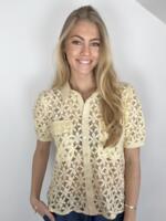 Bluse - Charlotte Lace - Gul - CONTINUE