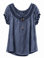 Bluse - 9005-2-3 - Blå - Italy Moda