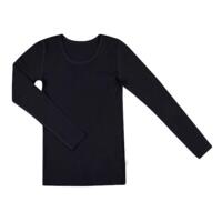 Uld Langærmet T-shirt - Merino - Sort - Joha