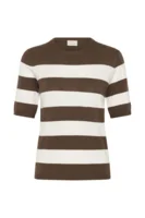 Bluse - Strik - KAlizza - Brun/Hvid Stribet - KAFFE