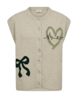 Vest - FQnomas - Beige/Grøn - FREEQUENT