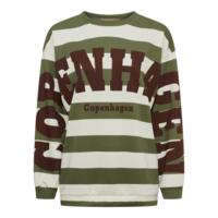 Sweatshirt - Nerina - Stribet Grøn/Brun - MARTA du Château