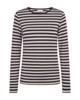 Langærmet T-shirt - FQliana - Beige/Brun - FREEQUENT
