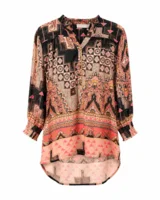 Bluse - 9910 - Sort/Pink - Vanting Plus